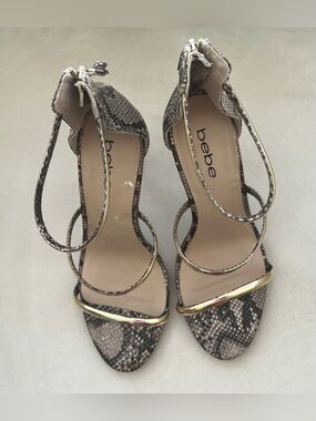 Bebe Berdine Snakeskin Heels